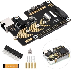 Waveshare PCIe to ETH and M.2 Adapter, Compatible with Raspberry Pi 5, Compatible with 2280/2260 / 2242/2230 Size NVMe Protocol M.2 SSD, 5Gbps Data Rate, High-Speed Reading/Writing Waveshare PCIe to ETH and M.2 Adapter, Compatible with Raspberry Pi 5, Compatible with 2280/2260 / 2242/2230 Size NVMe Protocol M.2 SSD, 5Gbps Data Rate, High-Speed Reading/Writing