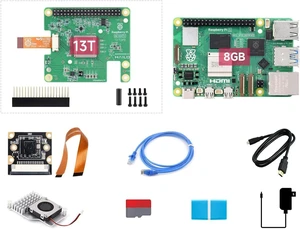 Waveshare PI5-8GB AI Kit, Compatible with Raspberry Pi 5, Bundle with Raspberry Pi 5 8GB, Raspberry Pi AI HAT+ 13T, PI5-IMX219-77 Camera, Cooler, 64GB TF Card, Cable and so on (9 Items) Waveshare PI5-8GB AI Kit, Compatible with Raspberry Pi 5, Bundle with Raspberry Pi 5 8GB, Raspberry Pi AI HAT+ 13T, PI5-IMX219-77 Camera, Cooler, 64GB TF Card, Cable and so on (9 Items)