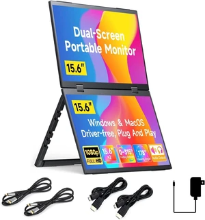 Waveshare 15.6inch Dual-Screen Stacked Portable Monitor Dual-1080p Foldable Extender Screen 100%SRGB 178° Viewing Angle With Gravity Sensor Hi-Fi Speaker Support Multi Display Modes for Windows/MacOS Waveshare 15.6inch Dual-Screen Stacked Portable Monitor Dual-1080p Foldable Extender Screen 100%SRGB 178° Viewing Angle With Gravity Sensor Hi-Fi Speaker Support Multi Display Modes for Windows/MacOS