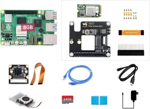 Waveshare PI5-8GB AI Kit, Compatible with Raspberry Pi 5, Bundle with PI5-8GB, Hailo-8 Acce A, 64GB TF Card, Cooler, Cable and so on (9 Items) Waveshare PI5-8GB AI Kit, Compatible with Raspberry Pi 5, Bundle with PI5-8GB, Hailo-8 Acce A, 64GB TF Card, Cooler, Cable and so on (9 Items)