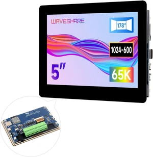 Waveshare ESP32-S3 5inch Capacitive Touch Display Development Board, 5-Point Touch, 32-Bit LX7 Dual-Core Processor, Support Wi-fi & BLE, with Onboard Antenna, 1024x600 Display Resolution Waveshare ESP32-S3 5inch Capacitive Touch Display Development Board, 5-Point Touch, 32-Bit LX7 Dual-Core Processor, Support Wi-fi & BLE, with Onboard Antenna, 1024x600 Display Resolution