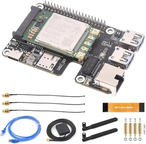 Waveshare PCIe to MiniPCIe/Giga-bit Ethernet/USB 3.2 Gen1 HAT, Compatible with Raspberry Pi 5, Supports MiniPCIe Interface 4G Module, High-Speed Networking, Include SIM7600G-H 4G Module Waveshare PCIe to MiniPCIe/Giga-bit Ethernet/USB 3.2 Gen1 HAT, Compatible with Raspberry Pi 5, Supports MiniPCIe Interface 4G Module, High-Speed Networking, Include SIM7600G-H 4G Module