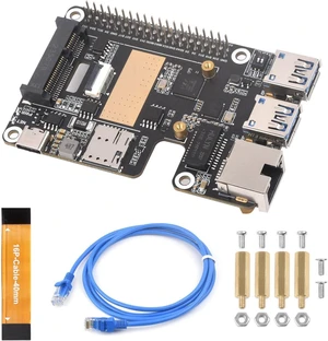 Waveshare PCIe to MiniPCIe/Giga-bit Ethernet/USB 3.2 Gen1 HAT, Compatible with Raspberry Pi 5, Supports MiniPCIe Interface 4G Module, High-Speed Networking, Multiple OS Support Waveshare PCIe to MiniPCIe/Giga-bit Ethernet/USB 3.2 Gen1 HAT, Compatible with Raspberry Pi 5, Supports MiniPCIe Interface 4G Module, High-Speed Networking, Multiple OS Support