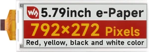 Waveshare 5.79inch E-Paper Raw Display, Without Driver BOAD, 792x272, Red/Yellow/Black/White Waveshare 5.79inch E-Paper Raw Display, Without Driver BOAD, 792x272, Red/Yellow/Black/White