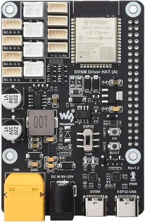 Waveshare Direct Drive Servo Motor Driver Board, Support ESP Now, Integrates ESP32 and Control Circuit, Suitable for DDSM Series Hub Motors Waveshare Direct Drive Servo Motor Driver Board, Support ESP Now, Integrates ESP32 and Control Circuit, Suitable for DDSM Series Hub Motors