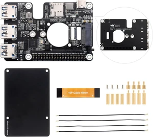 Waveshare PCIe to M.2 4G/5G and USB 3.2 HAT, Compatible with Raspberry Pi 5 Cellular Modem and SIMCom/Quectel 4G/5G LTE Modules, Comes with 5G-4IN1-PCB Antenna, High-Speed Networking Waveshare PCIe to M.2 4G/5G and USB 3.2 HAT, Compatible with Raspberry Pi 5 Cellular Modem and SIMCom/Quectel 4G/5G LTE Modules, Comes with 5G-4IN1-PCB Antenna, High-Speed Networking