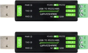 Waveshare 2PCS USB to RS232/485 Converter, Onboard Original FT232RNL Chip, Features More Stable Transmission, Suitable for Multiple Devices, Compatible with Mac/Linux/Android/Win11/10/8.1/8/7, etc Waveshare 2PCS USB to RS232/485 Converter, Onboard Original FT232RNL Chip, Features More Stable Transmission, Suitable for Multiple Devices, Compatible with Mac/Linux/Android/Win11/10/8.1/8/7, etc