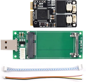 Waveshare MiniPCIe Interface to 2-CH CAN Card, Supports Decoding and Analyzing Function of Multiple CAN Protocols, High-Performance Hardware Solution, Built-in Multiple Protections Waveshare MiniPCIe Interface to 2-CH CAN Card, Supports Decoding and Analyzing Function of Multiple CAN Protocols, High-Performance Hardware Solution, Built-in Multiple Protections