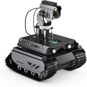 Waveshare Open-Source Off-Road Tracked AI Robot, Compatible with Raspberry Pi 4B, Dual Controllers, Computer Vision, Comes with Pan-Tilt Module, PI4B-4GB Included Waveshare Open-Source Off-Road Tracked AI Robot, Compatible with Raspberry Pi 4B, Dual Controllers, Computer Vision, Comes with Pan-Tilt Module, PI4B-4GB Included