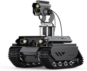 Waveshare Open-Source Off-Road Tracked AI Robot, Compatible with Raspberry Pi 4B, Dual Controllers, Computer Vision, Comes with Pan-Tilt Module, PI4B-4GB NOT Included Waveshare Open-Source Off-Road Tracked AI Robot, Compatible with Raspberry Pi 4B, Dual Controllers, Computer Vision, Comes with Pan-Tilt Module, PI4B-4GB NOT Included
