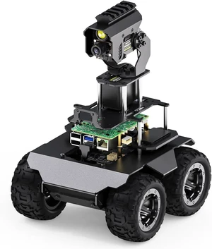 Waveshare RaspRover Open-Source 4WD AI Robot,Compatible with Raspberry Pi 4B, Dual Controllers, Computer Vision, Comes with Pan-Tilt Module, PI5-4GB Included Waveshare RaspRover Open-Source 4WD AI Robot,Compatible with Raspberry Pi 4B, Dual Controllers, Computer Vision, Comes with Pan-Tilt Module, PI5-4GB Included