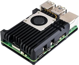 Waveshare Aluminium Alloy Case (H) for Raspberry Pi 5, with Temperature-Controlled Blower Fan, Faster Heat Dissipation, More Durable Waveshare Aluminium Alloy Case (H) for Raspberry Pi 5, with Temperature-Controlled Blower Fan, Faster Heat Dissipation, More Durable