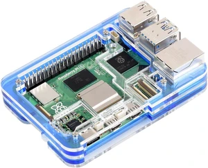 Waveshare Transparent and Blue Acrylic Case for Raspberry Pi 5, Supports Installing Official Active Cooler Waveshare Transparent and Blue Acrylic Case for Raspberry Pi 5, Supports Installing Official Active Cooler