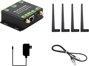 Waveshare 5G M.2 to Giga-bit Ethernet Converter, 5G M.2 to USB3.1, Aluminum Alloy Case, Wall-Mount Support, Quad Antennas, Onboard M.2 Key B Interface, USB3.1 Port Waveshare 5G M.2 to Giga-bit Ethernet Converter, 5G M.2 to USB3.1, Aluminum Alloy Case, Wall-Mount Support, Quad Antennas, Onboard M.2 Key B Interface, USB3.1 Port