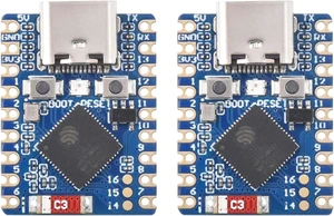 2PCS Waveshare ESP32-C3 Mini Development Board, Based On ESP32-C3FN4 Single-Core Processor, 160MHz Running Frequency, 2.4GHz Wi-Fi & Bluetooth 5 2PCS Waveshare ESP32-C3 Mini Development Board, Based On ESP32-C3FN4 Single-Core Processor, 160MHz Running Frequency, 2.4GHz Wi-Fi & Bluetooth 5