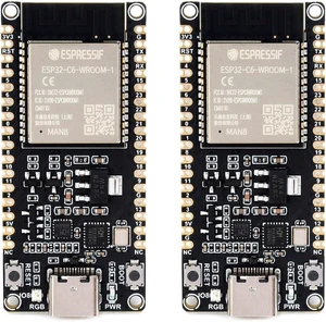 2PCS Waveshare ESP32-C6 Microcontroller, WiFi 6 Development Board, 160MHz Single-Core Processor, ESP32-C6-WROOM-1-N8 Module, Supports USB and UART Development 2PCS Waveshare ESP32-C6 Microcontroller, WiFi 6 Development Board, 160MHz Single-Core Processor, ESP32-C6-WROOM-1-N8 Module, Supports USB and UART Development