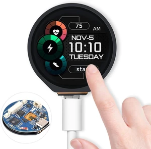 Waveshare ESP32-S3 Development Board, with 1.28inch Round Touch LCD, Compact Size, Accelerometer and Gyroscope Sensor Waveshare ESP32-S3 Development Board, with 1.28inch Round Touch LCD, Compact Size, Accelerometer and Gyroscope Sensor