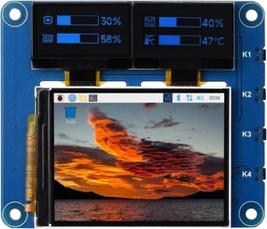Waveshare OLED/LCD HAT, Onboard 2inch IPS LCD Main Screen and Dual 0.96inch Blue OLED Secondary Screens, with 40PIN GPIO Header, Compatible with Raspberry Pi Series Boards Waveshare OLED/LCD HAT, Onboard 2inch IPS LCD Main Screen and Dual 0.96inch Blue OLED Secondary Screens, with 40PIN GPIO Header, Compatible with Raspberry Pi Series Boards