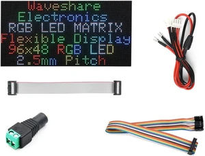 Waveshare Flexible RGB Full-Color LED Matrix Panel, 2.5mm Pitch, 96×48 Pixels, Adjustable Brightness and Bendable PCB, Compatible with Raspberry Pi 5/4B/3B/Zero/Zero W/Zero 2W/Pico/Pico W/Pico WH Waveshare Flexible RGB Full-Color LED Matrix Panel, 2.5mm Pitch, 96×48 Pixels, Adjustable Brightness and Bendable PCB, Compatible with Raspberry Pi 5/4B/3B/Zero/Zero W/Zero 2W/Pico/Pico W/Pico WH