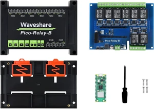 Waveshare Pi Pico W Microcontroller Board, Built-in WiFi, Based On Official RP2040 Dual-Core Processor Includes ABS Protective Case and Pico-Relay-B (5 Items Waveshare Pi Pico W Microcontroller Board, Built-in WiFi, Based On Official RP2040 Dual-Core Processor Includes ABS Protective Case and Pico-Relay-B (5 Items