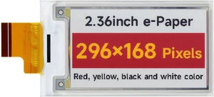 Waveshare 2.36inch E-Paper (G) Raw Display 296×168 Resolution Displays Red/Yellow/Black/White Colors Without Driver Board Waveshare 2.36inch E-Paper (G) Raw Display 296×168 Resolution Displays Red/Yellow/Black/White Colors Without Driver Board