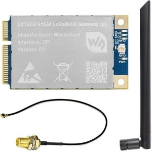 Waveshare SX1303 915M LoRaWAN Gateway Module Compatible with Raspberry Pi Standard Mini-PCIe Socket, Long Range Transmission, Large Capacity, Multi-Band Support Waveshare SX1303 915M LoRaWAN Gateway Module Compatible with Raspberry Pi Standard Mini-PCIe Socket, Long Range Transmission, Large Capacity, Multi-Band Support