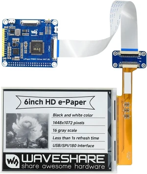 Waveshare 6inch E-Paper Display Module, Compatible with Raspberry Pi, Connects via GPIO, I2C Waveshare 6inch E-Paper Display Module, Compatible with Raspberry Pi, Connects via GPIO, I2C