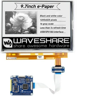 Waveshare 9.7inch e-Paper HAT with 1200x825 Resolution for Raspberry Pi Series Boards, Suitable for Shelf Labels, Industrial Instruments, etc Waveshare 9.7inch e-Paper HAT with 1200x825 Resolution for Raspberry Pi Series Boards, Suitable for Shelf Labels, Industrial Instruments, etc
