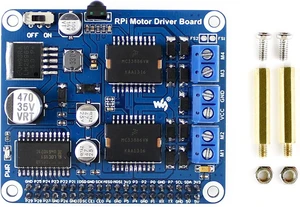 Waveshare Motor Driver Expansion Board Compatible with Raspberry Pi Series Boards to Drive 2 DC Motors OR 1 Stepper Motor Waveshare Motor Driver Expansion Board Compatible with Raspberry Pi Series Boards to Drive 2 DC Motors OR 1 Stepper Motor