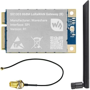 Waveshare SX1303 868M LoRaWAN Gateway Module, Compatible with Raspberry Pi 5/4B/3B/Zero/Zero W/Zero 2W/Pico/Pico W/Pico WH, Mini-PCIe Socket Long Range Transmission Large Capacity Multi-Band Support Waveshare SX1303 868M LoRaWAN Gateway Module, Compatible with Raspberry Pi 5/4B/3B/Zero/Zero W/Zero 2W/Pico/Pico W/Pico WH, Mini-PCIe Socket Long Range Transmission Large Capacity Multi-Band Support