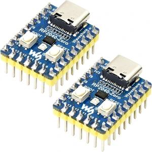 Waveshare RP2040-Zero with Pre-soldered Header High-Performance Pico-Like MCU Board Based On Raspberry Pi Microcontroller RP2040 Castellated Module Allows Soldering Direct to Carrier Boards-2pcs Waveshare RP2040-Zero with Pre-soldered Header High-Performance Pico-Like MCU Board Based On Raspberry Pi Microcontroller RP2040 Castellated Module Allows Soldering Direct to Carrier Boards-2pcs