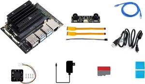 Waveshare Jetson Nano Development/Expansion Kit Alternative Solution of B01-Kit D Includes Jetson-IO-Base-A+Nano Module+Heatsink+Cables+Camera+Cooling Fan+Power Adapter(10 Items) Waveshare Jetson Nano Development/Expansion Kit Alternative Solution of B01-Kit D Includes Jetson-IO-Base-A+Nano Module+Heatsink+Cables+Camera+Cooling Fan+Power Adapter(10 Items)