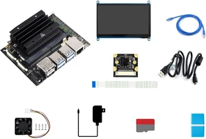 Waveshare Jetson Nano Development/Expansion Kit Alternative Solution of B01-Kit C Includes Jetson-IO-Base-A+Nano Module+Heatsink+7inch LCD+Cables+Adapter+Cooling Fan+Power Adapter+Camera(13 Items) Waveshare Jetson Nano Development/Expansion Kit Alternative Solution of B01-Kit C Includes Jetson-IO-Base-A+Nano Module+Heatsink+7inch LCD+Cables+Adapter+Cooling Fan+Power Adapter+Camera(13 Items)