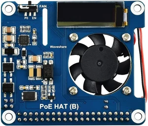 Waveshare PoE HAT (B) Power Over Ethernet HAT Supports Raspberry Pi 3B+ and 4B, 802.3af PoE Network Waveshare PoE HAT (B) Power Over Ethernet HAT Supports Raspberry Pi 3B+ and 4B, 802.3af PoE Network