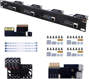 Waveshare 1U Rack Kit for Raspberry Pi 4 19 Rackmount Up to 4 Units Specifically Designed to House Raspberry Pi 4B Board Waveshare 1U Rack Kit for Raspberry Pi 4 19 Rackmount Up to 4 Units Specifically Designed to House Raspberry Pi 4B Board