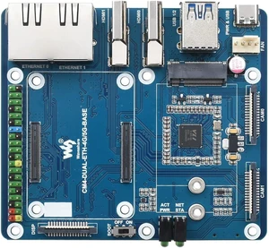 Waveshare Dual Giga-bit Ethernet 5G/4G Base Board Designed for Raspberry Pi Compute Module 4 Waveshare Dual Giga-bit Ethernet 5G/4G Base Board Designed for Raspberry Pi Compute Module 4