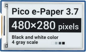 waveshare 3.7inch E-Paper E-Ink Display Module for Raspberry Pi Pico 480×280 Pixels Black/White SPI Interface Support Partial Refresh waveshare 3.7inch E-Paper E-Ink Display Module for Raspberry Pi Pico 480×280 Pixels Black/White SPI Interface Support Partial Refresh
