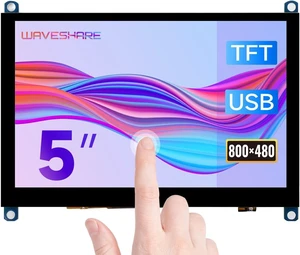 Waveshare 5inch Capacitive Touch Screen LCD Slimmed-Down Compatible with Raspberry Pi 5/4B/3B+/3A+/2B/B+/A+/Zero/Zero W/WH/Zero 2W CM3+/4 800×480 Resolution HDMI Toughened Glass Panel Supports Windows Waveshare 5inch Capacitive Touch Screen LCD Slimmed-Down Compatible with Raspberry Pi 5/4B/3B+/3A+/2B/B+/A+/Zero/Zero W/WH/Zero 2W CM3+/4 800×480 Resolution HDMI Toughened Glass Panel Supports Windows