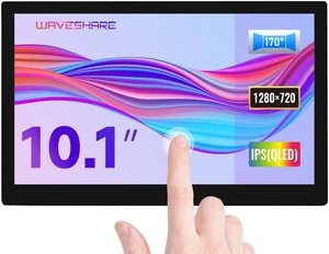 waveshare 10.1inch QLED Quantum Dot Display Compatible with Raspberry Pi 4B/3B+/3A+/2B/B+/A+/Zero/Zero W/WH/Zero 2W CM3+/4 Capacitive Touch 1280×720 Resolution Supports Jetson Nano/Windows