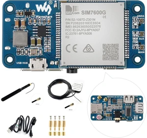 Waveshare SIM7600G-H 4G HAT (B) for Raspberry Pi Supports LTE Cat-4 4G/3G/2G GNSS Positioning Global Band Waveshare SIM7600G-H 4G HAT (B) for Raspberry Pi Supports LTE Cat-4 4G/3G/2G GNSS Positioning Global Band