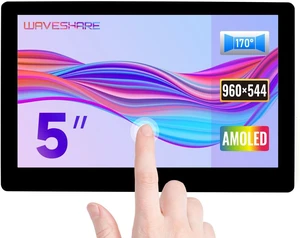 waveshare 5inch Capacitive Touch AMOLED Display Compatible with Raspberry Pi 5/4B/3B+/3A+/2B/B+/A+/Zero/Zero W/WH/Zero 2W CM3+/4 960×544 Resolution HDMI Optical Bonding Supports Jetson Nano/Windows waveshare 5inch Capacitive Touch AMOLED Display Compatible with Raspberry Pi 5/4B/3B+/3A+/2B/B+/A+/Zero/Zero W/WH/Zero 2W CM3+/4 960×544 Resolution HDMI Optical Bonding Supports Jetson Nano/Windows