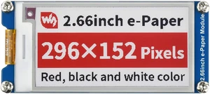 Waveshare 2.66inch E-Paper E-Ink Display Module Compatible with Raspberry Pi 4B/3B+/3B/2B/B+/A+/Zero/Zero W/WH/Zero 2W Series Boards 296×152 Pixels Red/Black/White Three-Color SPI Interface Waveshare 2.66inch E-Paper E-Ink Display Module Compatible with Raspberry Pi 4B/3B+/3B/2B/B+/A+/Zero/Zero W/WH/Zero 2W Series Boards 296×152 Pixels Red/Black/White Three-Color SPI Interface