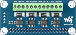 waveshare 4-ch Current/Voltage/Power Monitor HAT for Raspberry Pi with I2C/SMBus Interface waveshare 4-ch Current/Voltage/Power Monitor HAT for Raspberry Pi with I2C/SMBus Interface
