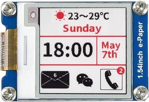 waveshare 1.54inch E-Ink Display Module Compatible with Raspberry Pi 5/4B/3B/Zero/Zero W/Zero 2W/Pico/Pico W/Pico WH, 200x200 Resolution Three-Color SPI Interface waveshare 1.54inch E-Ink Display Module Compatible with Raspberry Pi 5/4B/3B/Zero/Zero W/Zero 2W/Pico/Pico W/Pico WH, 200x200 Resolution Three-Color SPI Interface