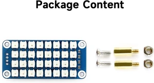 Waveshare RGB LED HAT True Color Onboard 4 × 8 RGB LED Display Colorful Effect Controlled by Only One Signal Pin Supports Any Revision of Raspberry Pi Waveshare RGB LED HAT True Color Onboard 4 × 8 RGB LED Display Colorful Effect Controlled by Only One Signal Pin Supports Any Revision of Raspberry Pi