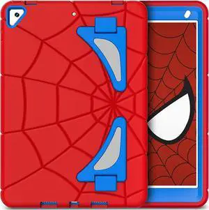 Case for iPad 9th Generation/iPad 8th Generation/iPad 7th Generation iPad Case 10.2 inch 2021/2020/2019 Heavy Duty Shockproof Rugged Protective Cover 10.2'' with Stand for Kids, Red+Blue