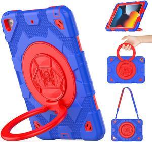 iPad 10th Generation Case (iPad 10.9 inch Case, iPad 10 Gen Case): with Strong Protection, Screen Protector, Handle, Shoulder Strap, Rotating Stand, Pencil Holder - Blue