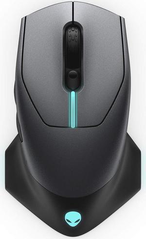 Alienware Wired/Wireless Gaming Mouse AW610M: 16000 DPI Optical Sensor - 350 Hour Rechargeable Battery Life - 7 Buttons - 3-ZONE Alienfx RGB Lighting, Dark Side of the Moon