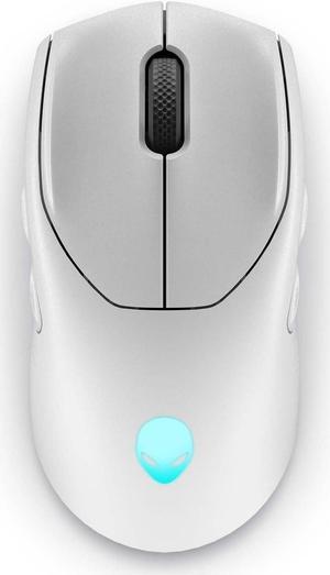 Alienware AW720M Tri-Mode Wireless Gaming Mouse - 2.4GHz Wireless, Bluetooth 5.1, 26,000 DPI, 8-Fully Programmable Buttons, Magnetic Snap Charging Adapter USB-A to USB-C Cable - Lunar Light