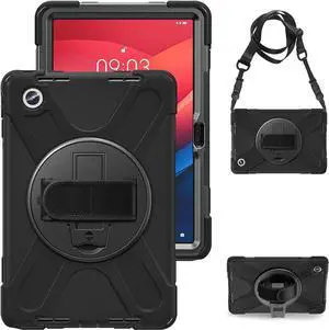 Case for Tab M11 2024 (TB-330FU/330XU) 11", Durable Shockproof Protective Cover with 360° Rotating Stand - Hand Strap - Shoulder Strap,Black
